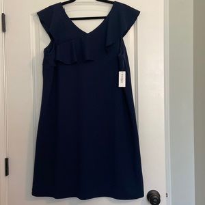 Navy blue cap sleeve dress